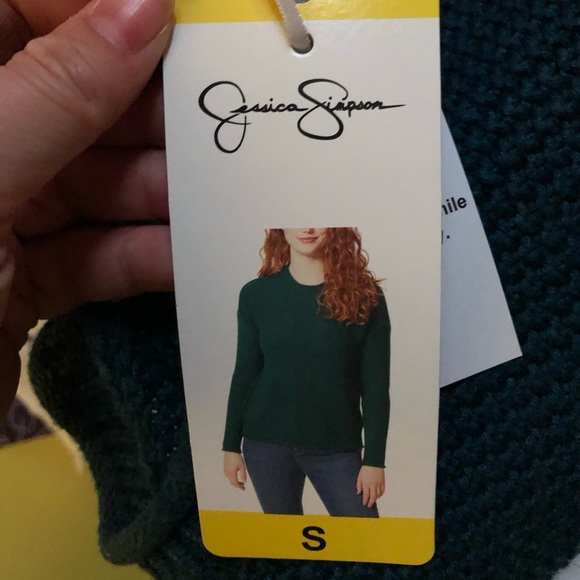 NWT Jessica Simspon Ladies' Woven Knit Roll Neck Sweater Small Teal - Picture 4 of 12